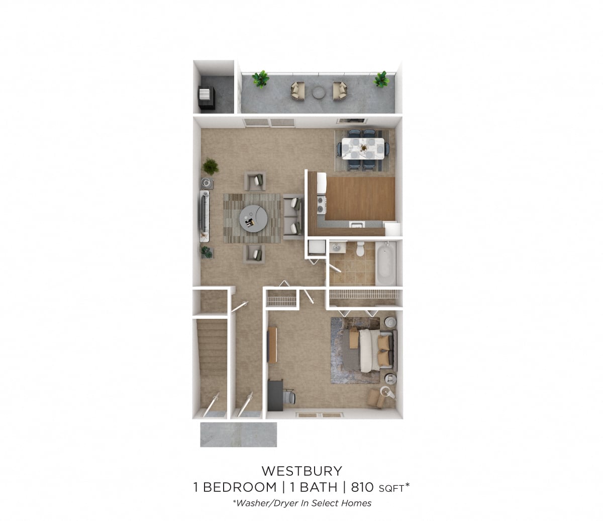 One Bedroom - Westbury floor plan