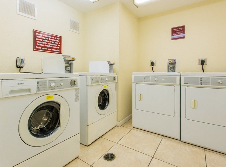 on-site laundry facility with washers & dryers