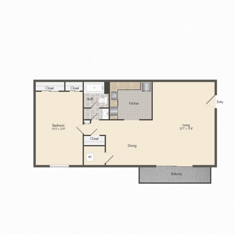 1 Bedroom/ 1 Bath