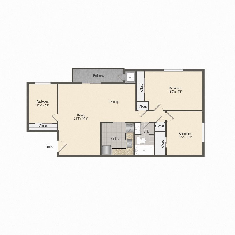 3 Bedroom 1 Bath