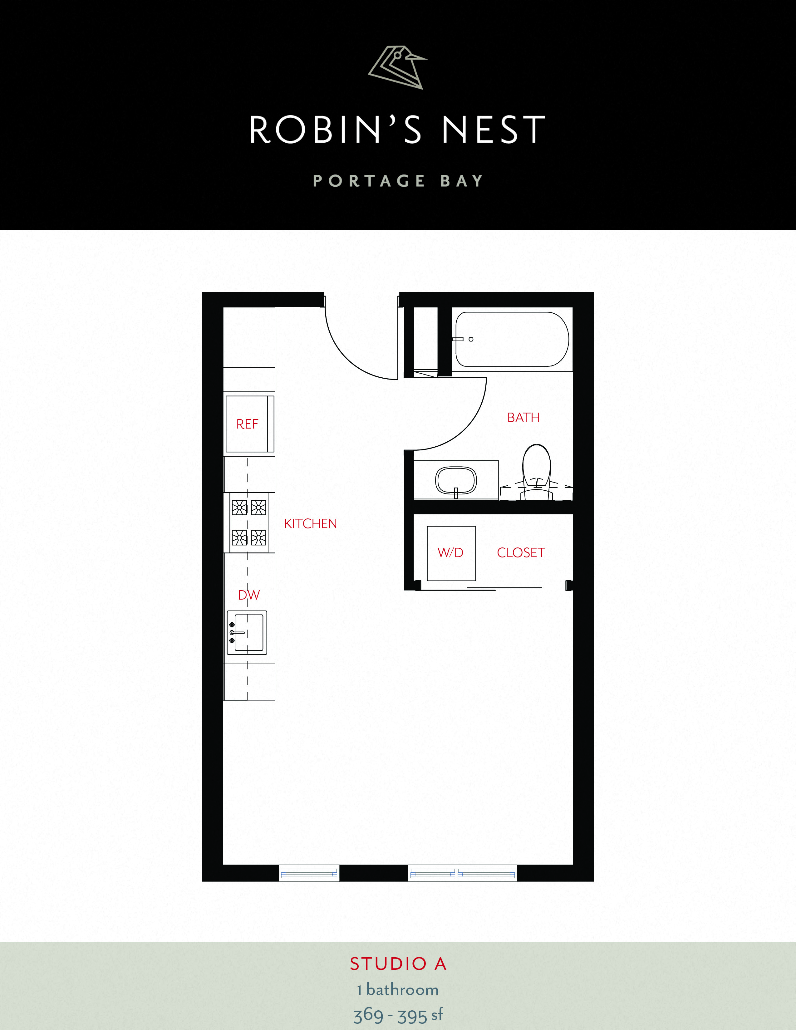 0 Bed 1 Bath Studio A at Robin's Nest