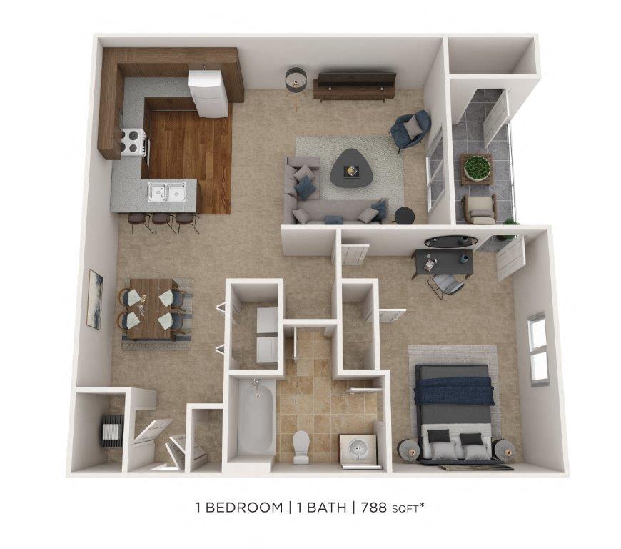 One Bedroom floor plan