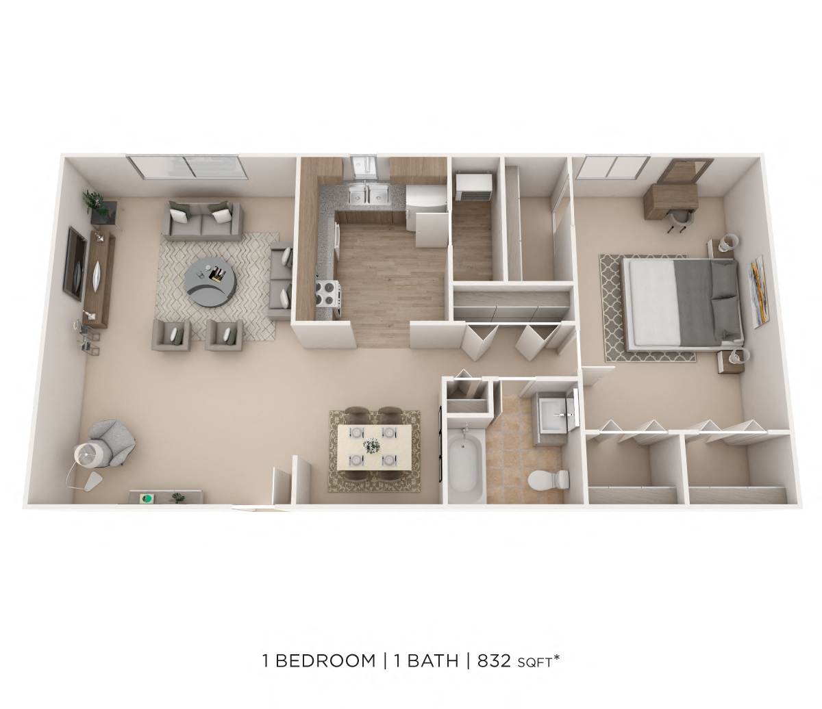 One Bedroom floor plan