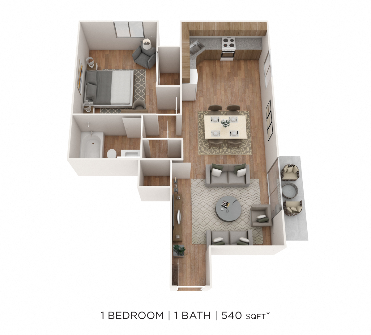 One Bedroom floor plan
