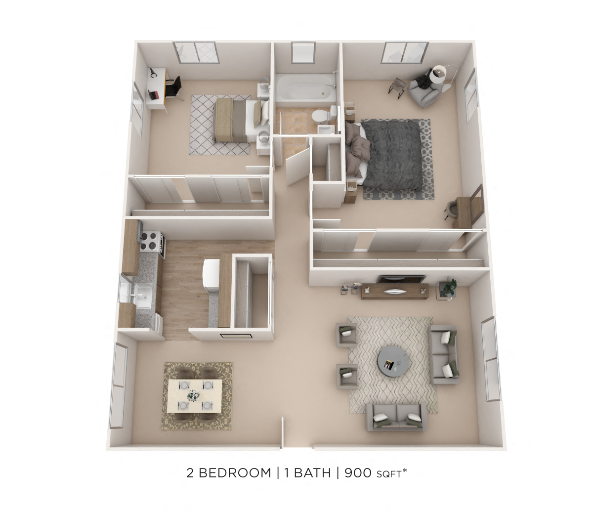 Two Bedroom floor plan