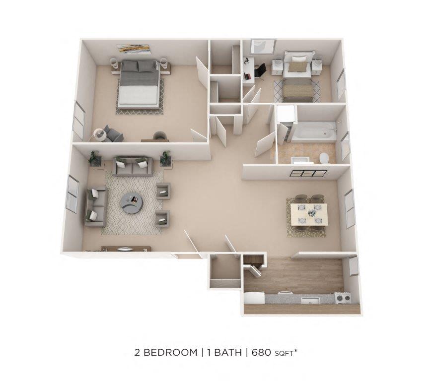 Two Bedroom floor plan