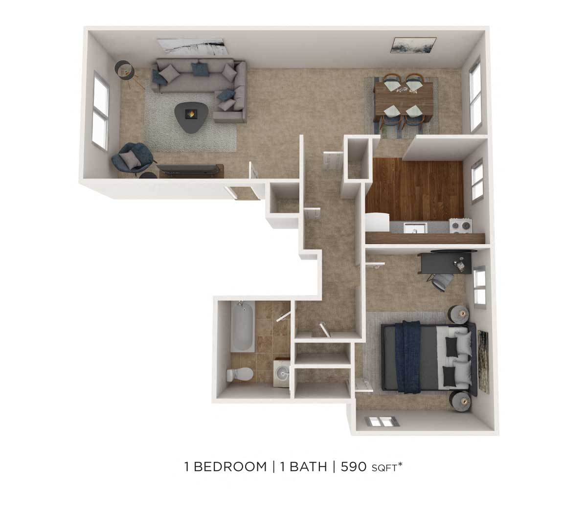 One Bedroom floor plan