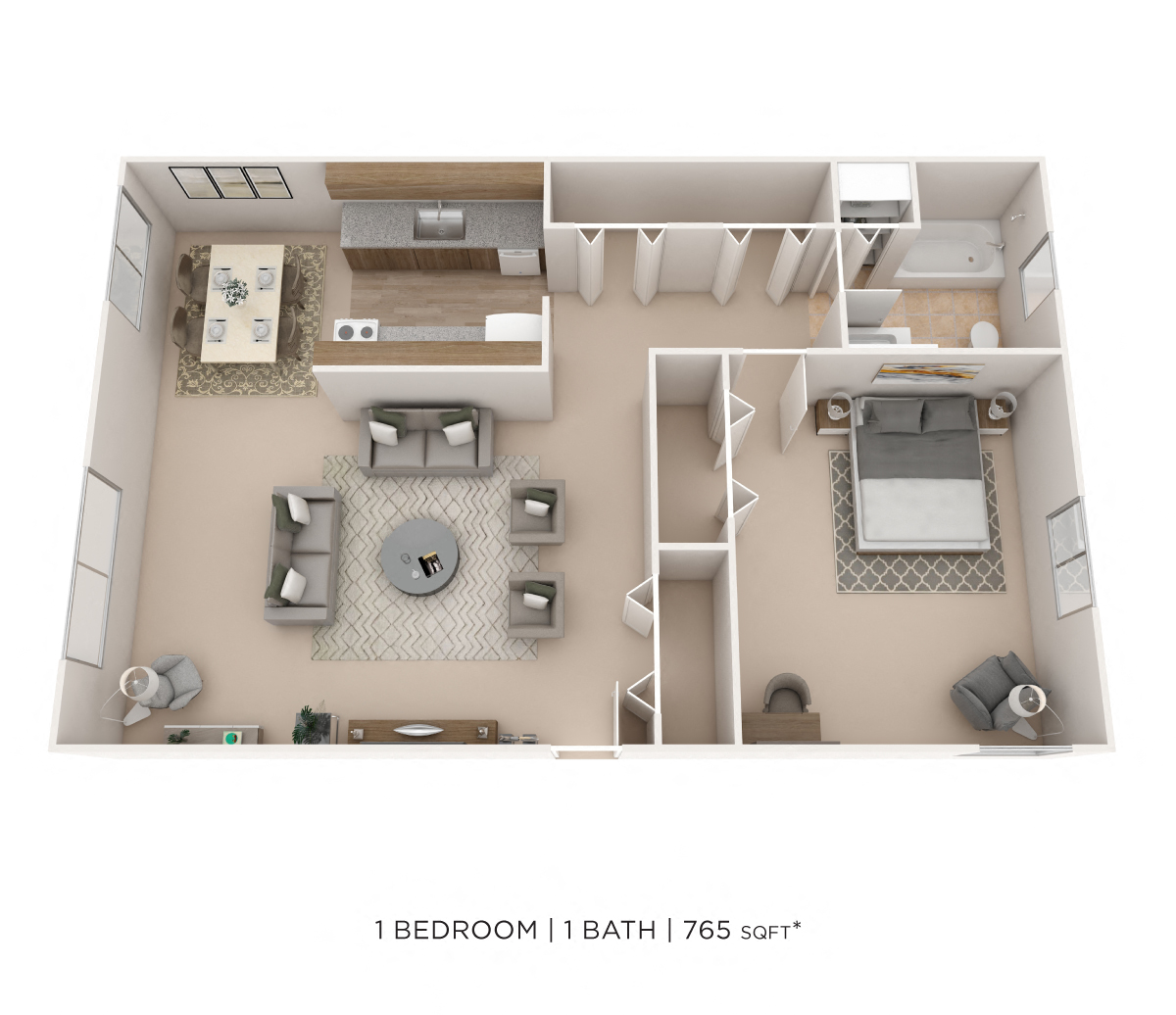 One Bedroom floor plan