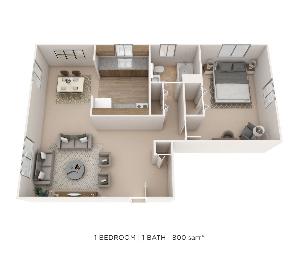 One Bedroom floor plan