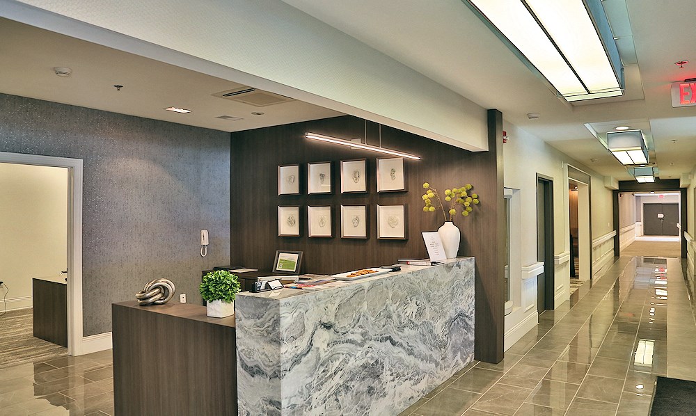 The front desk at The James Ferndale senior apartments