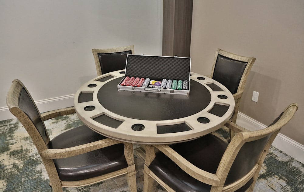 A table for games at The James Ferndale senior apartments