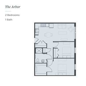 Floor plan of The Arbor at The James Ferndale senior living apartments
