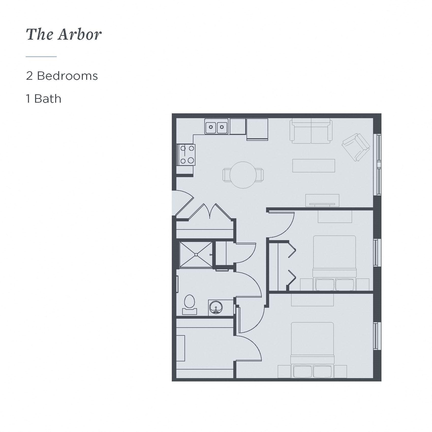 Floor plan of The Arbor at The James Ferndale senior living apartments
