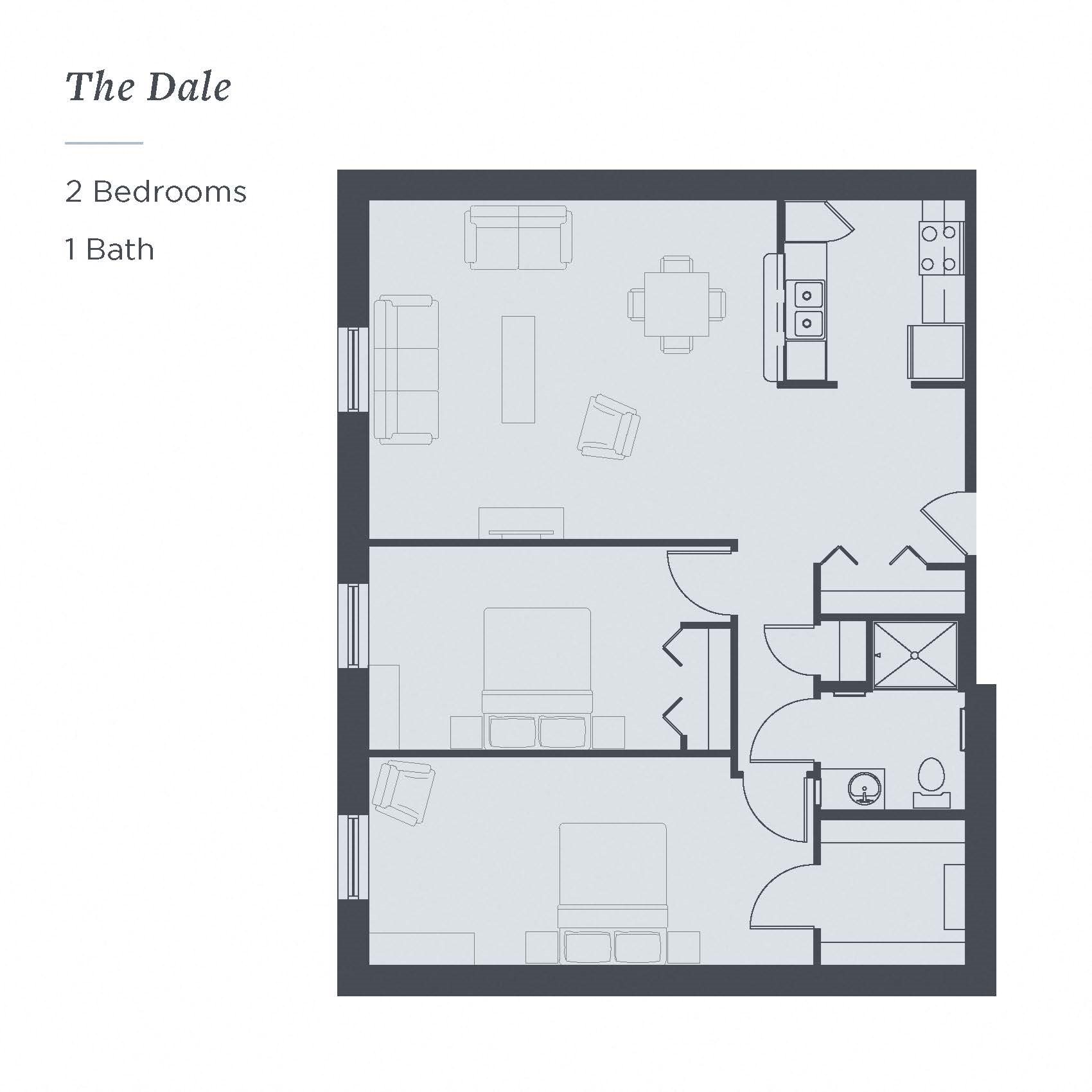 Floor plan of The Dale at The James Ferndale senior apartments