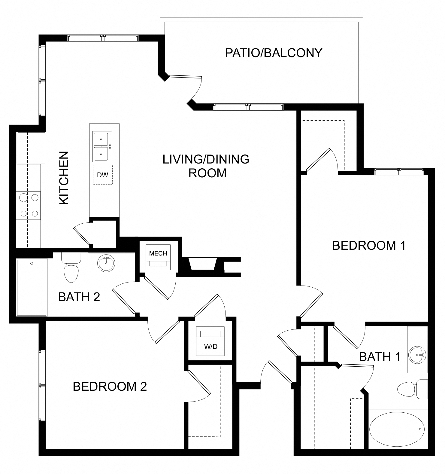 2x2 Admiral floor plan