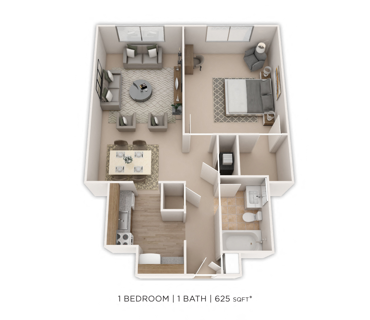 One Bedroom floor plan