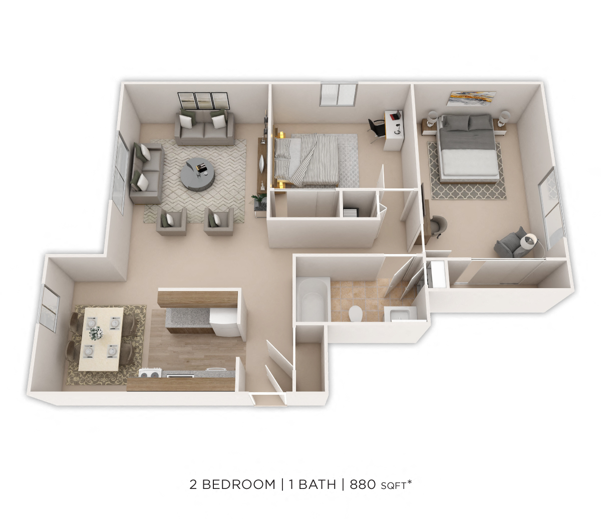 Two Bedroom floor plan