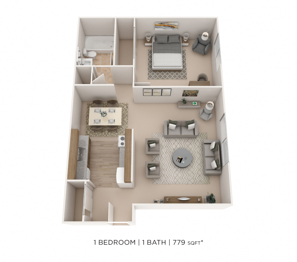 One Bedroom floor plan