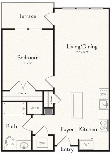 Floor plan layout diagram for Building H- A1