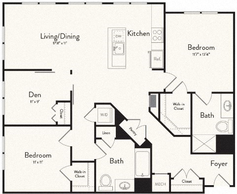 Floor plan layout diagram for Building I- B4