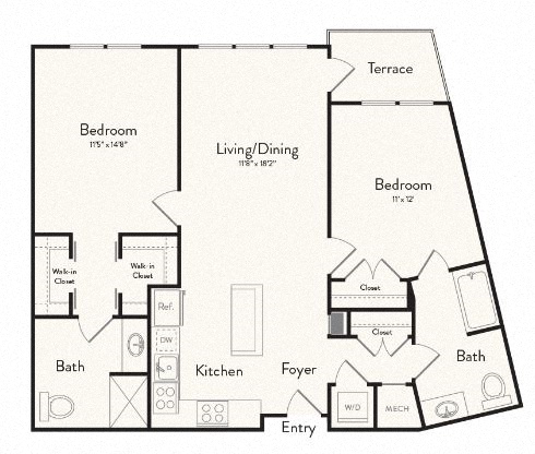 Floor plan layout diagram for Building H- B5
