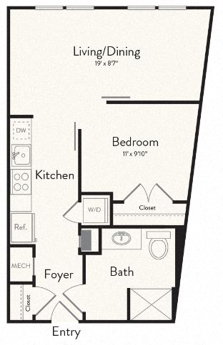 Floor plan layout diagram for 581- studio