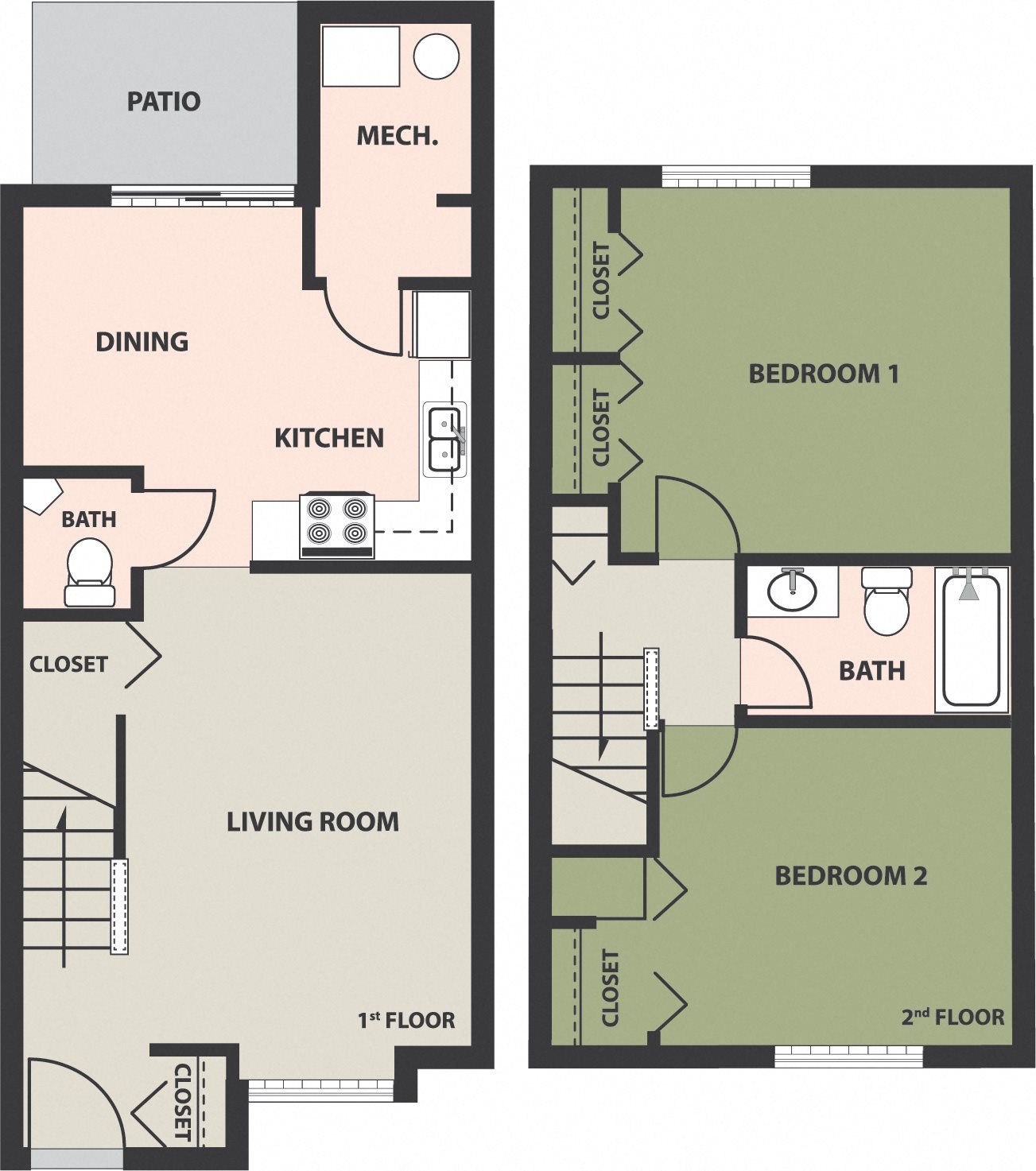 Floor Plans of Chadwick Place in Elyria, OH
