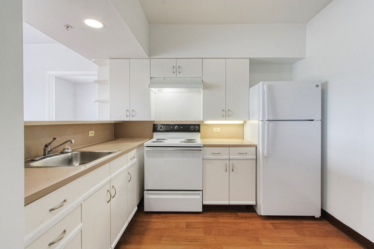 white efficient appliances in kitchen at villa Franciscan