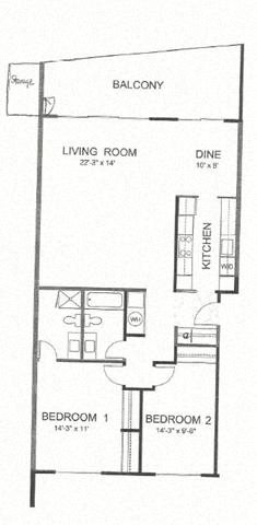 B Floor Plan B Floor Plan at Parkview Apartments, Boise