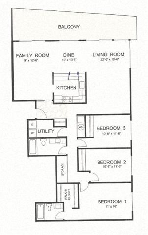 C Floor Plan C Floor Plan at Parkview Apartments, Idaho