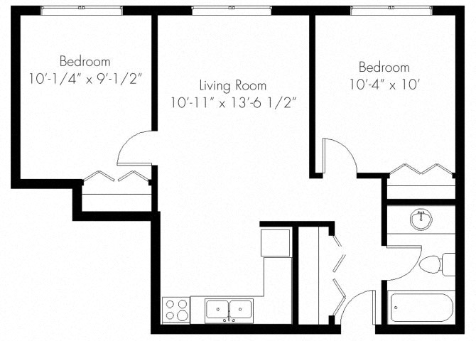 2x1 x small floor plan