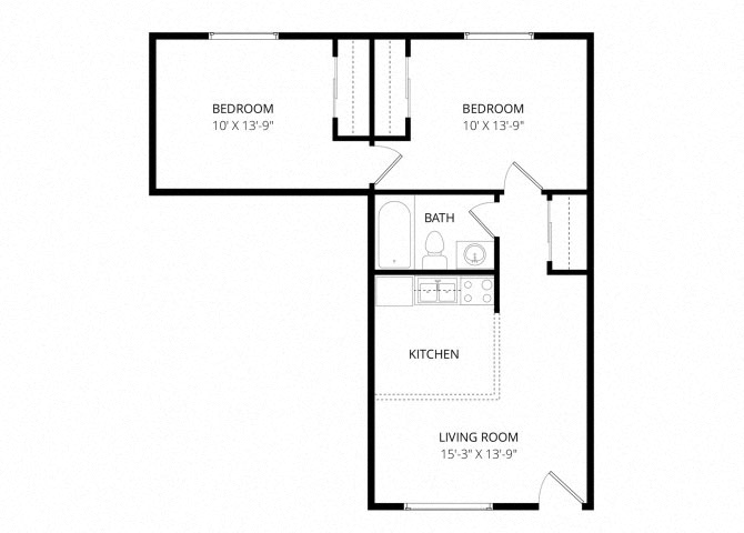 2 bedroom floor plan