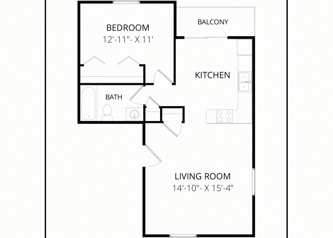 One Bedroom Condo floor plan