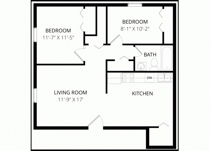 Two Bedroom Flat floor plan