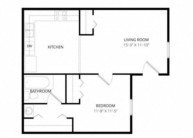 One Bedroom floor plan