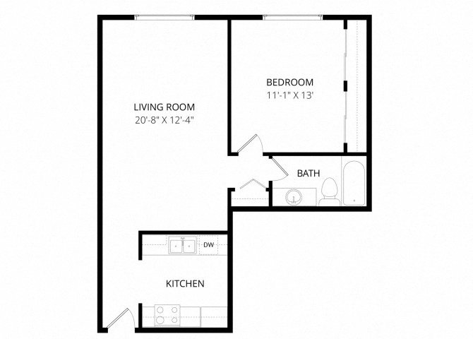 One Bedroom floor plan