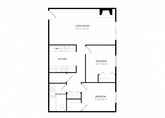 2 bedroom floor plan