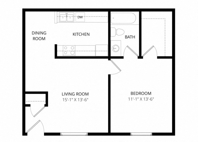 One Bedroom floor plan
