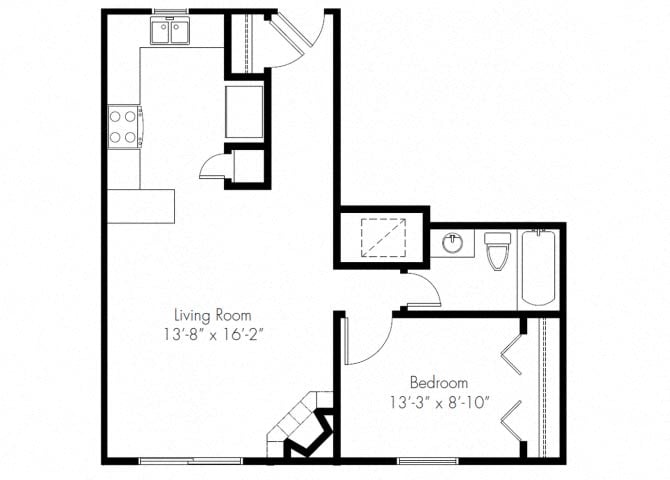 1 Bedroom floor plan