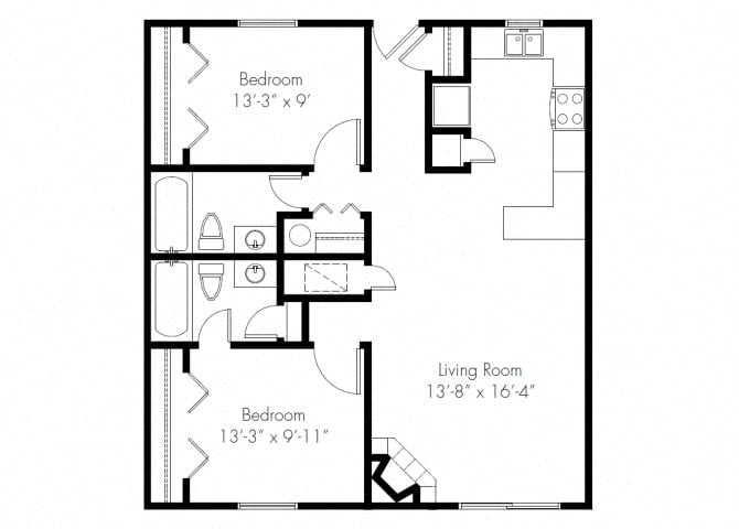2 Bedroom floor plan