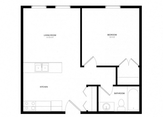 One Bedroom floor plan