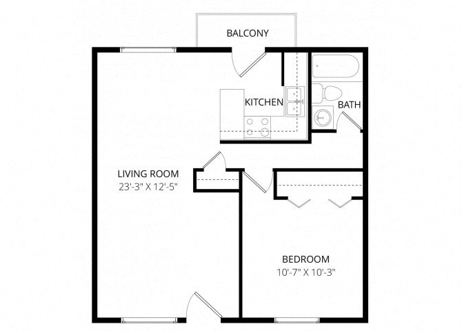 1x1 (s) floor plan