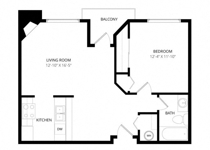 1BR floor plan