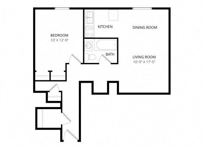 One Bedroom floor plan