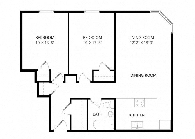 Two bedroom floor plan