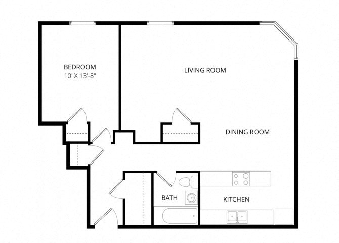 Large One Bedroom floor plan