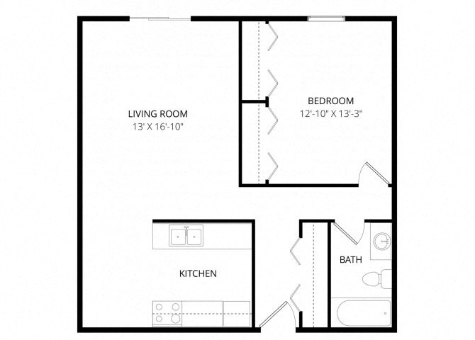 One bedroom floor plan