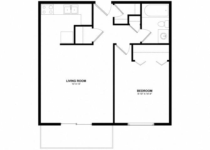 One Bedroom floor plan