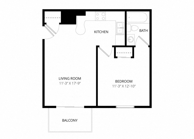 One bedroom floor plan
