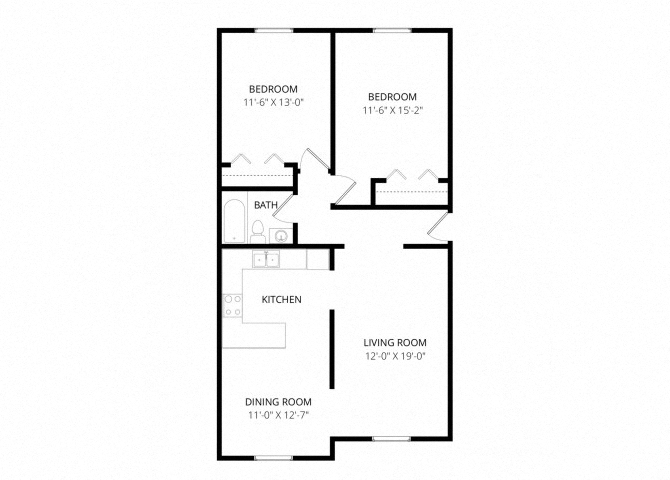 Large two bedroom floor plan